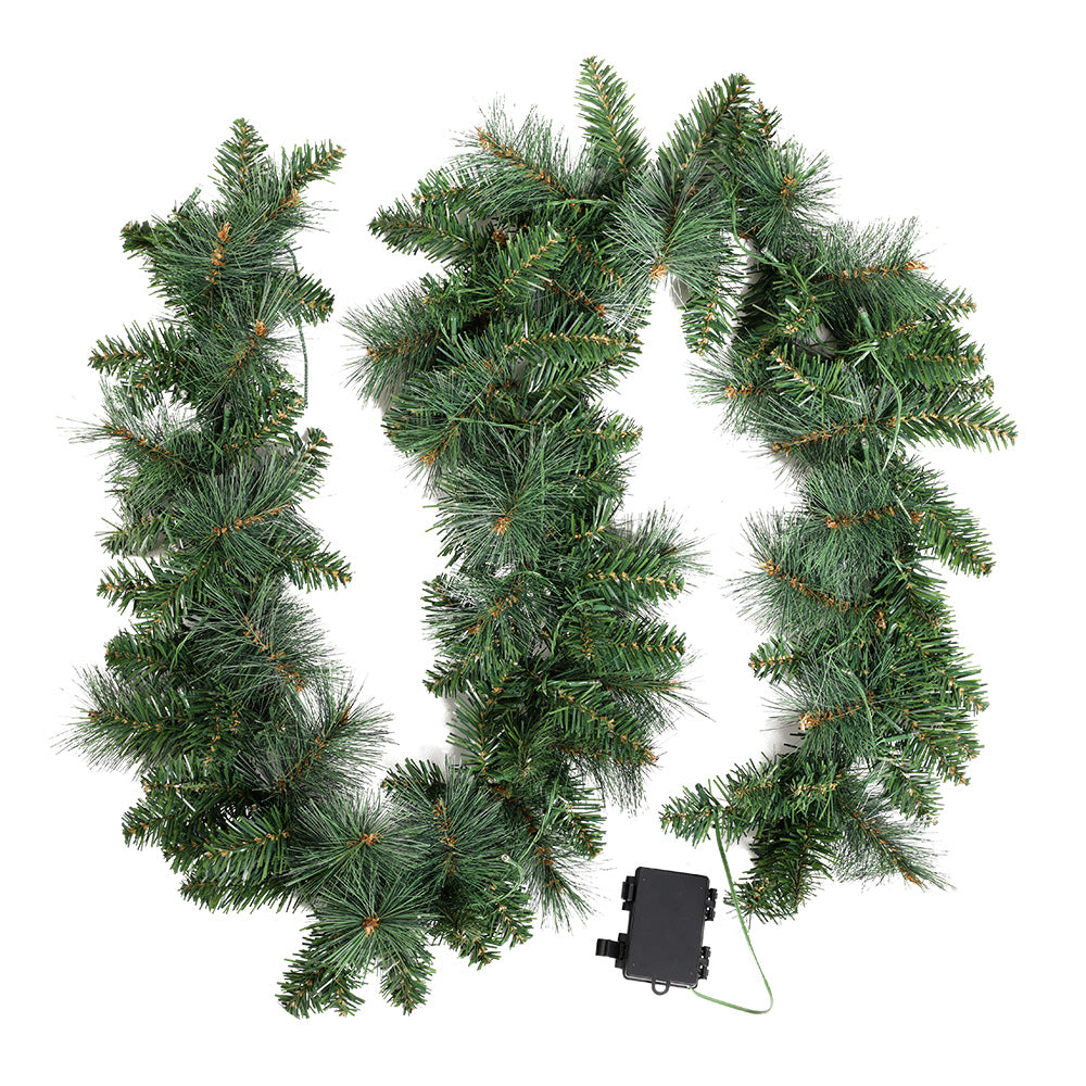 Jingle Jollys 1.8m Christmas Garland LED Lights Green