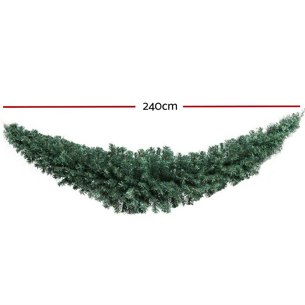 Jingle Jollys 2.4m Christmas Garland Green Indoor Outdoor Decorations