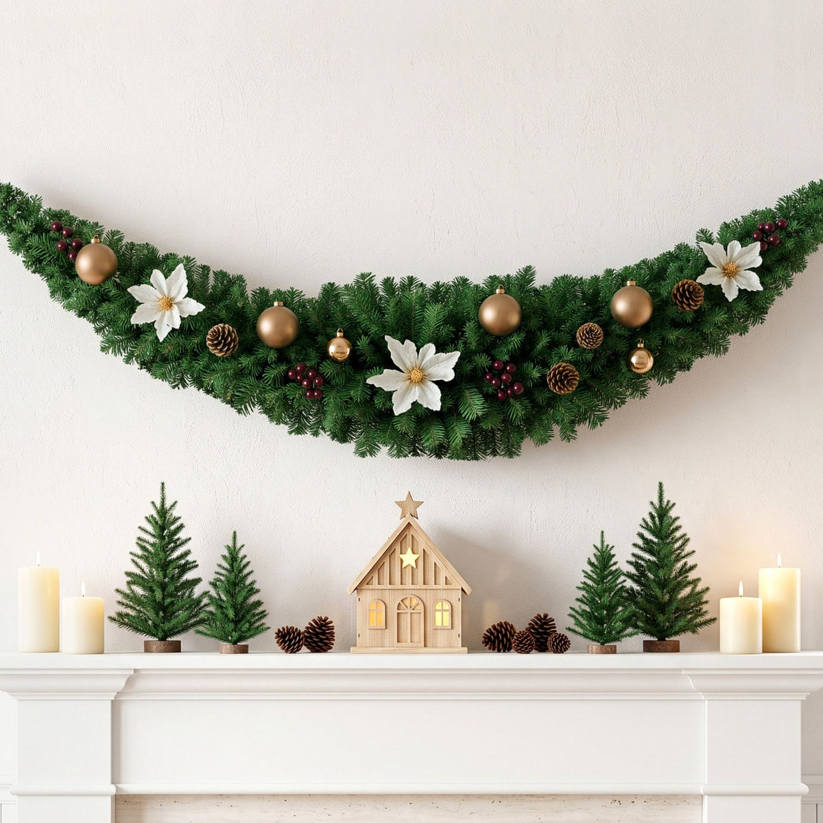 Jingle Jollys 2.4m Christmas Garland Green Indoor Outdoor Decorations