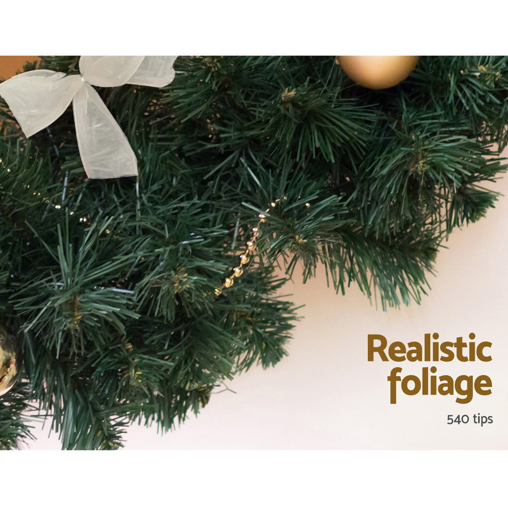 Jingle Jollys 2.4m Christmas Garland Green Indoor Outdoor Decorations