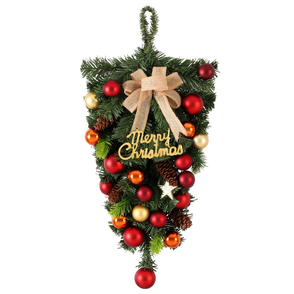 Jingle Jollys 50cm Christmas Garland Pinecone Baubles Indoor Outdoor