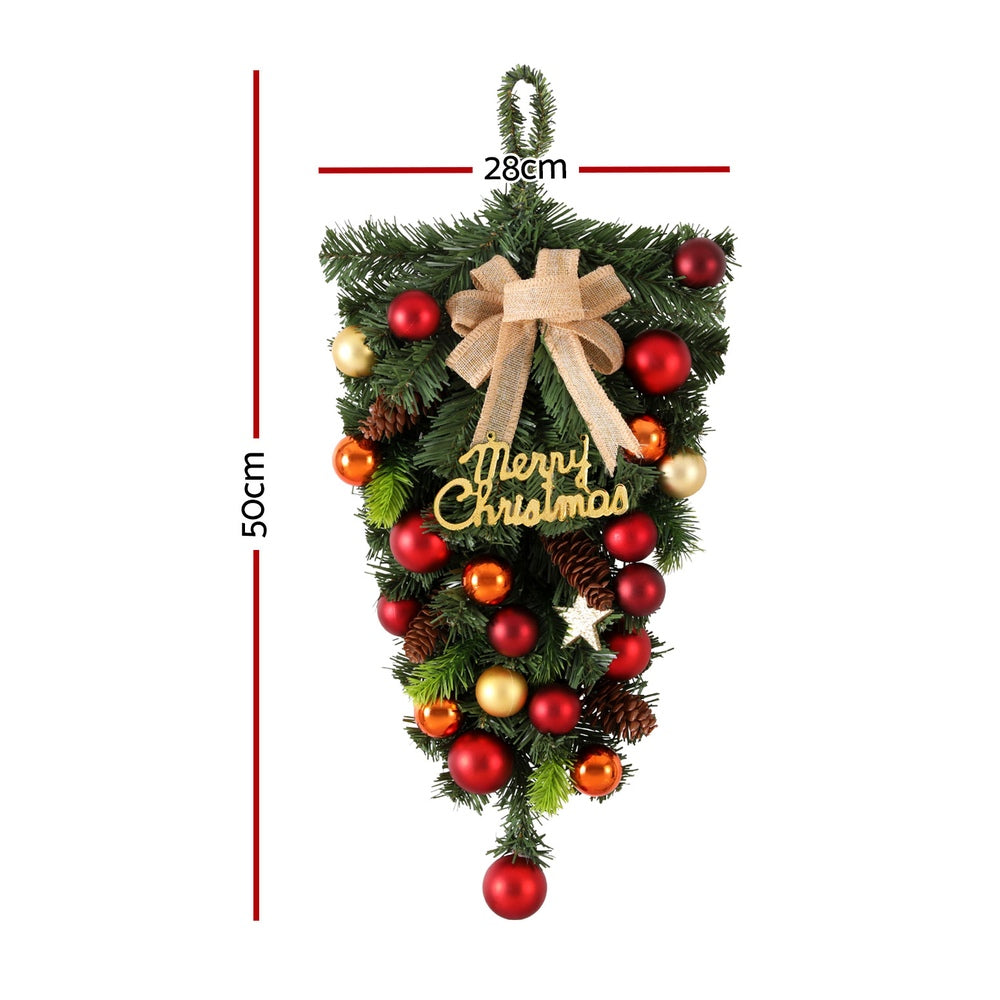 Jingle Jollys 50cm Christmas Garland Pinecone Baubles Indoor Outdoor