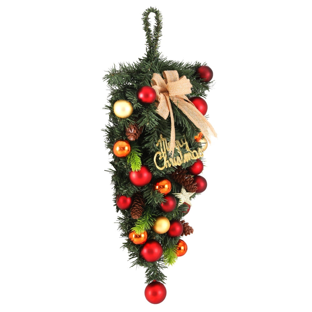 Jingle Jollys 50cm Christmas Garland Pinecone Baubles Indoor Outdoor