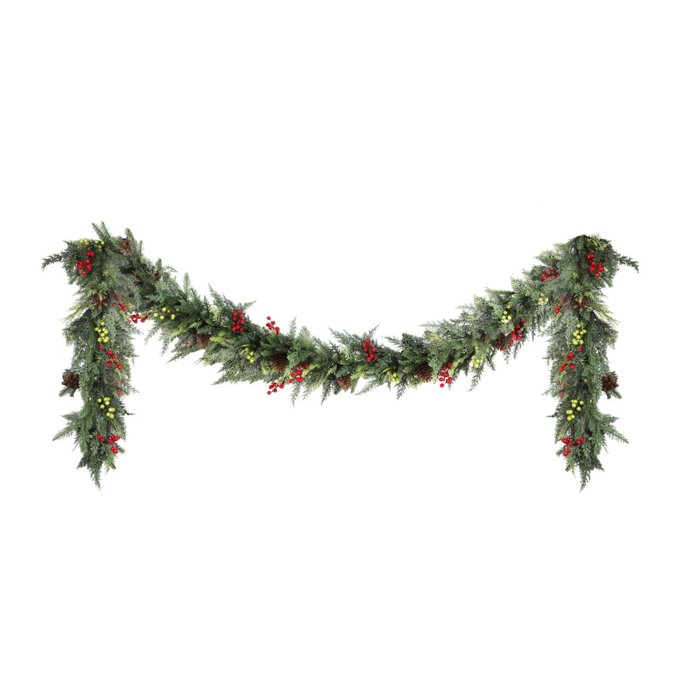 Jingle Jollys 3M Pre-lit Christmas Garland with LED Lights Green
