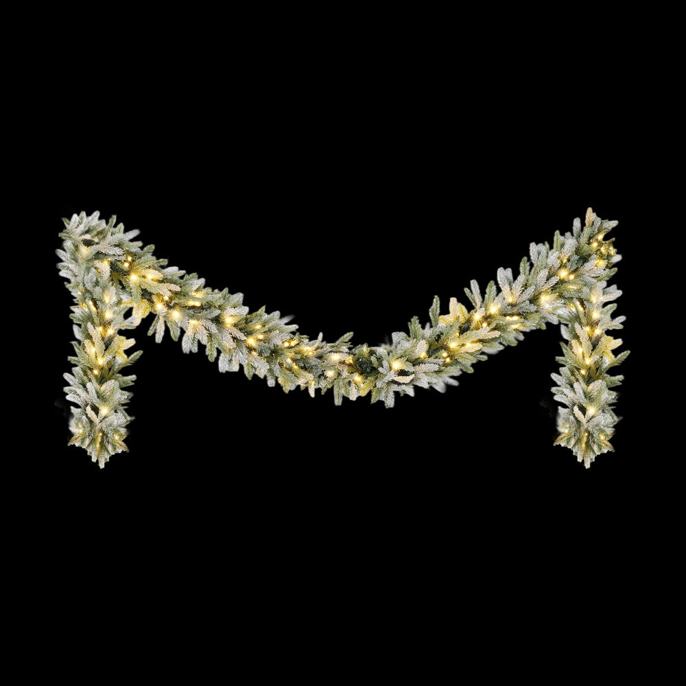Jingle Jollys 3M Christmas Garland Pre-lit LED Snow Frosted Decor