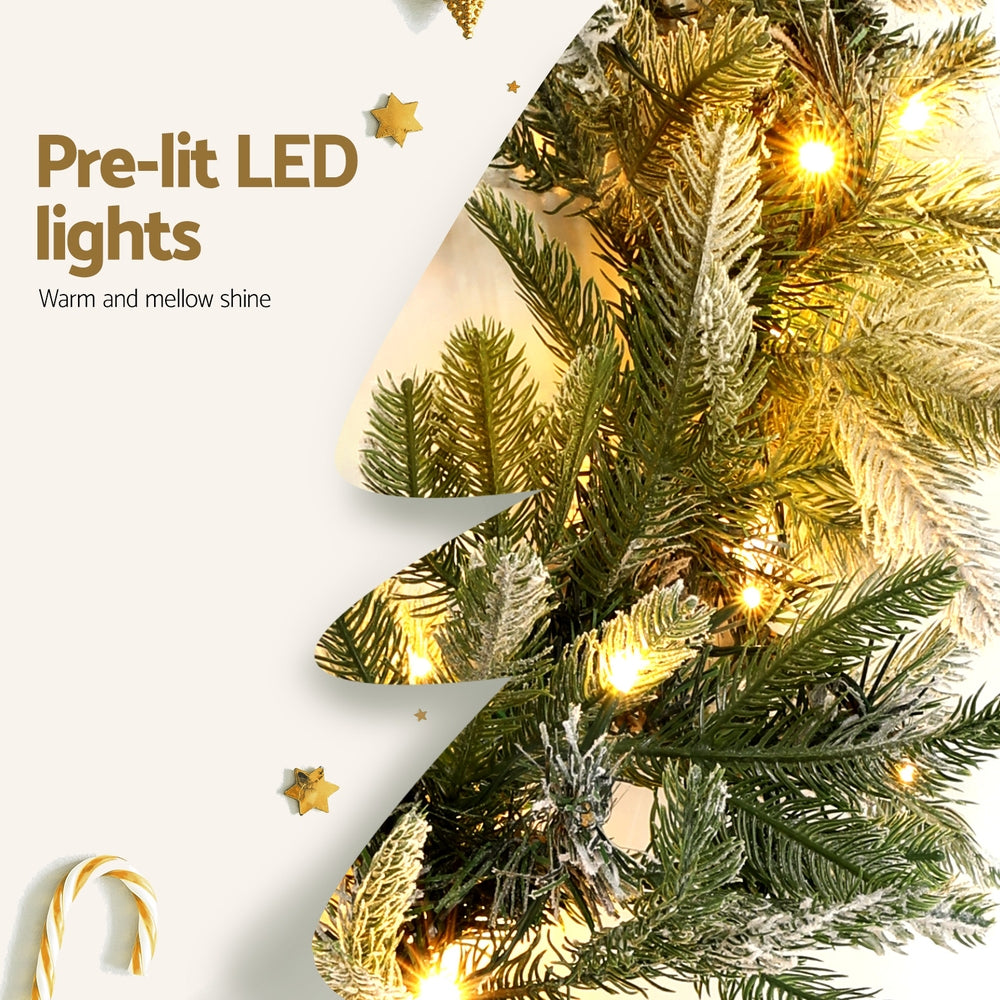 Jingle Jollys 3M Christmas Garland Pre-lit LED Snow Frosted Decor