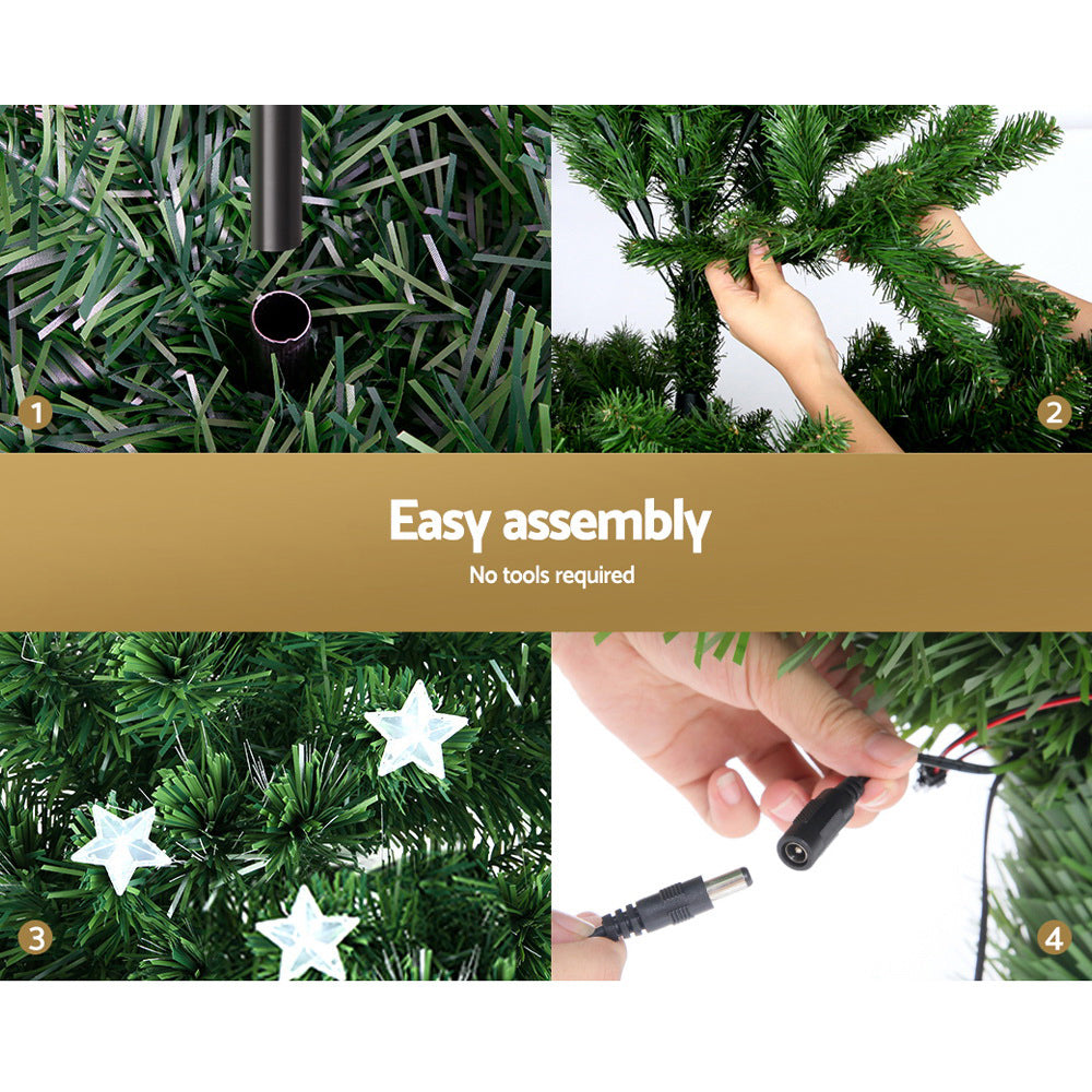 Jingle Jollys 1.2m Christmas Tree Optic Fibre LED Multi-Colour