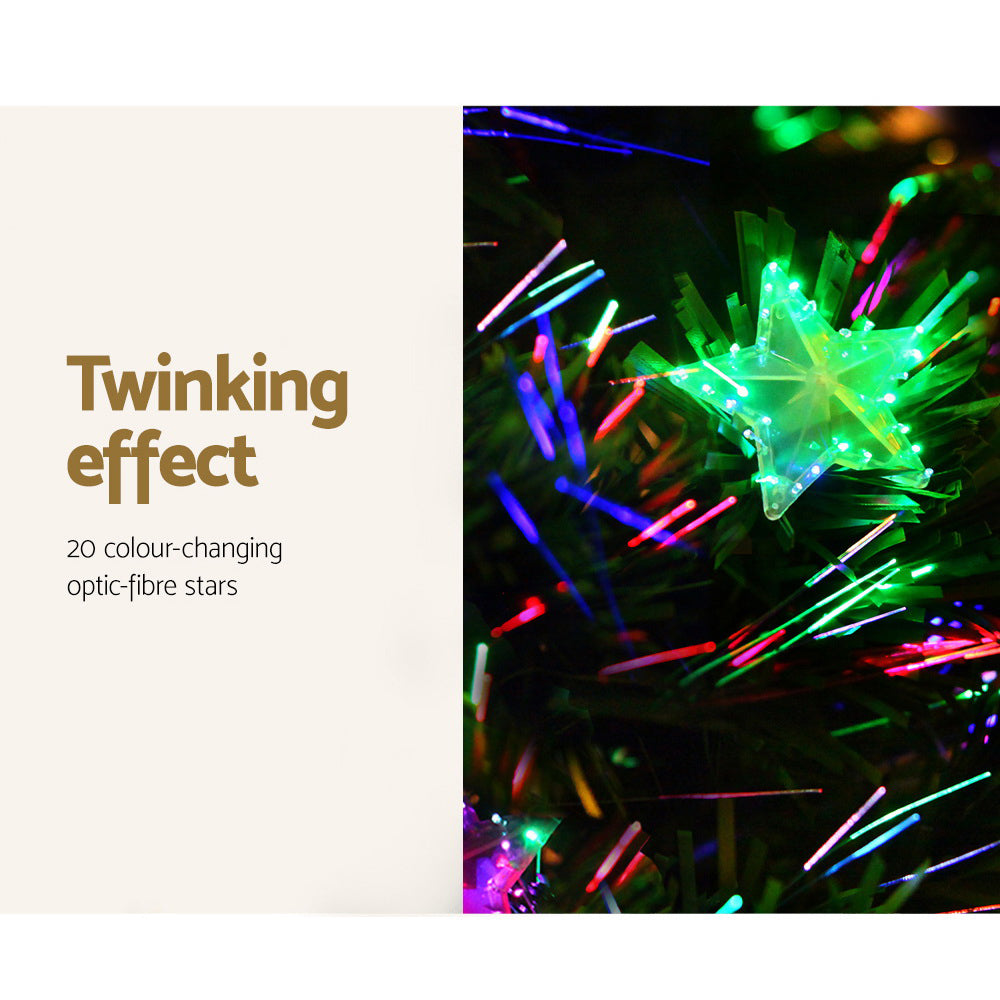 Jingle Jollys 1.2m Christmas Tree Optic Fibre LED Multi-Colour