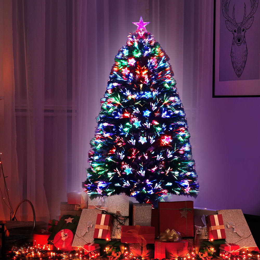 Jingle Jollys 1.2m Christmas Tree Optic Fibre LED Multi-Colour