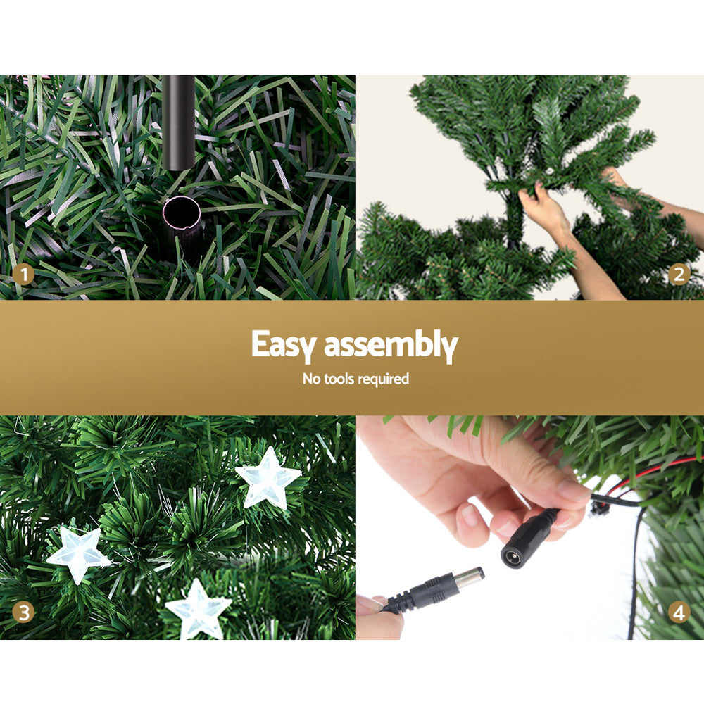 Jingle Jollys 1.8m LED Optic Fibre Christmas Tree Multi-Colour