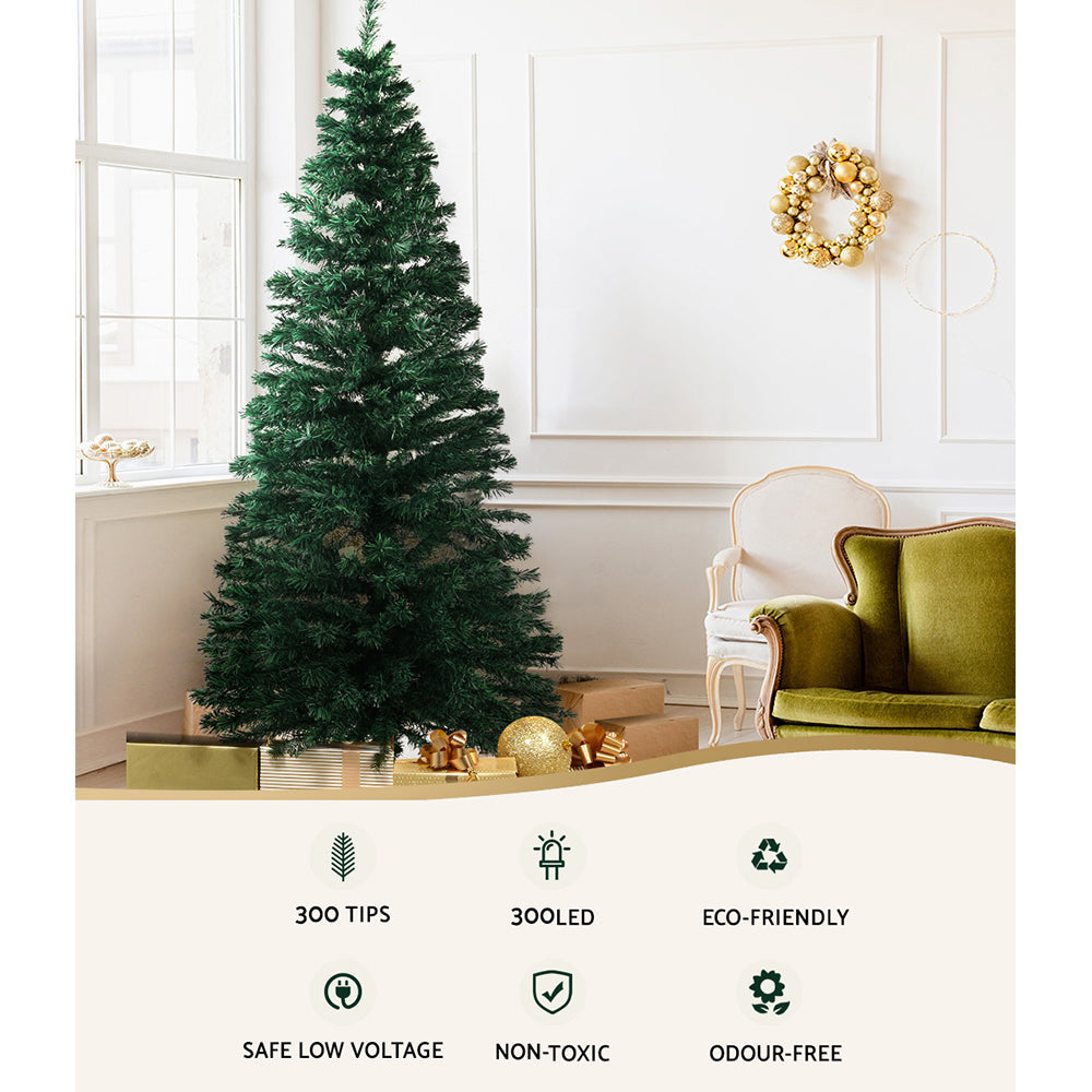 Jingle Jollys 1.8m LED Christmas Tree Optic Fibre 300 Tips
