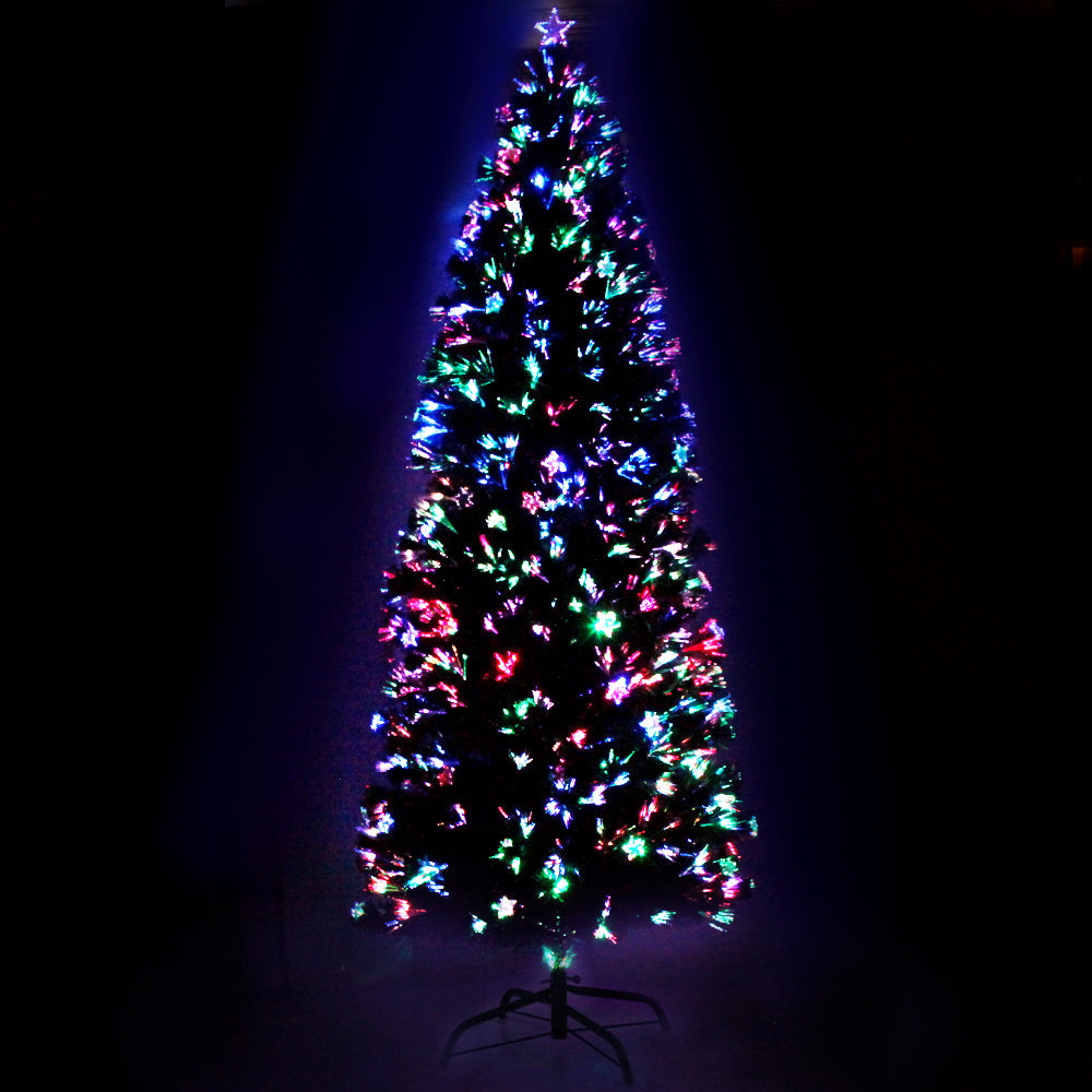 Jingle Jollys 2.4m Optic Fibre LED Christmas Tree Multi Colour