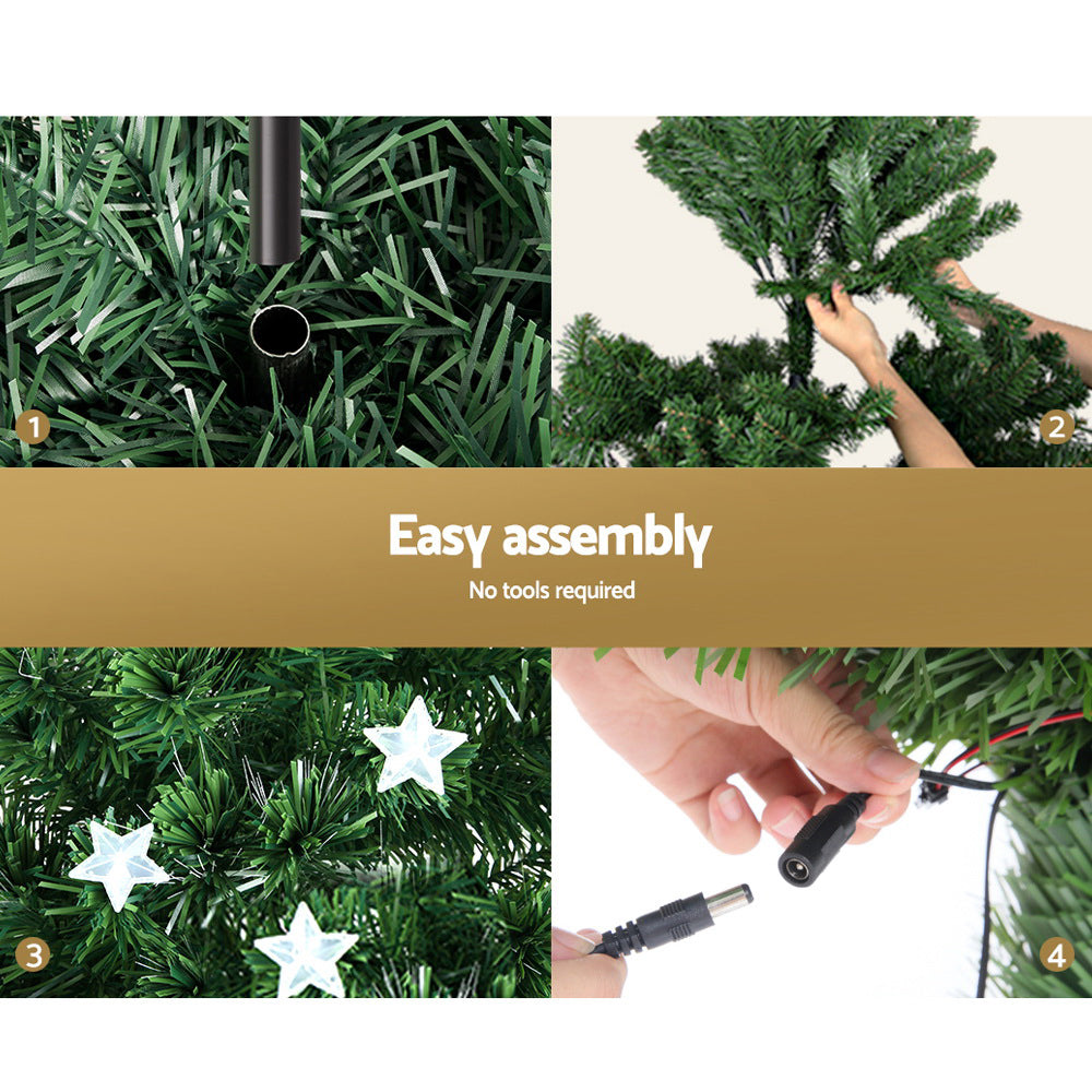 Jingle Jollys 2.4m LED Christmas Tree Optic Fibre Multi-Colour
