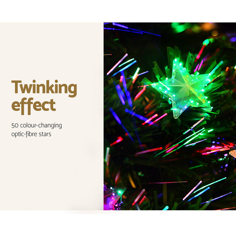 Jingle Jollys 2.4m LED Christmas Tree Optic Fibre Multi-Colour