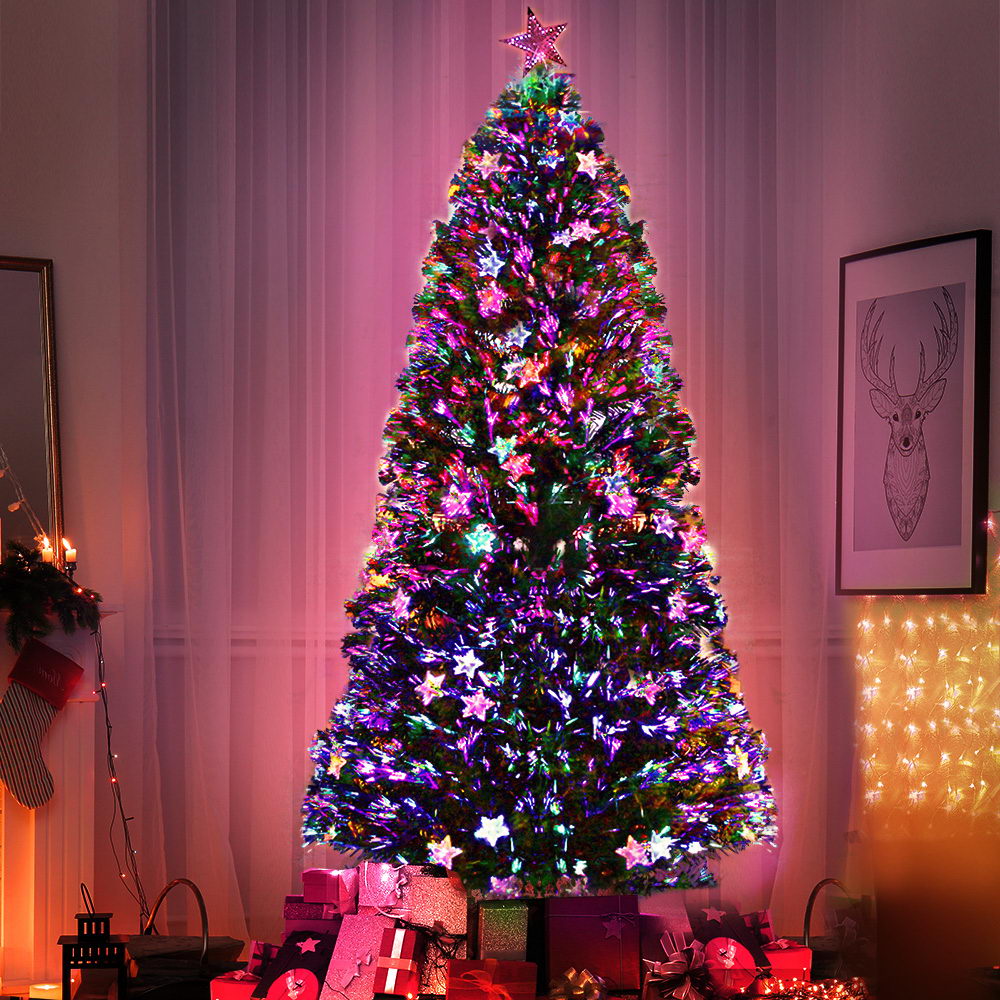 Jingle Jollys 2.4m LED Christmas Tree Optic Fibre Multi-Colour
