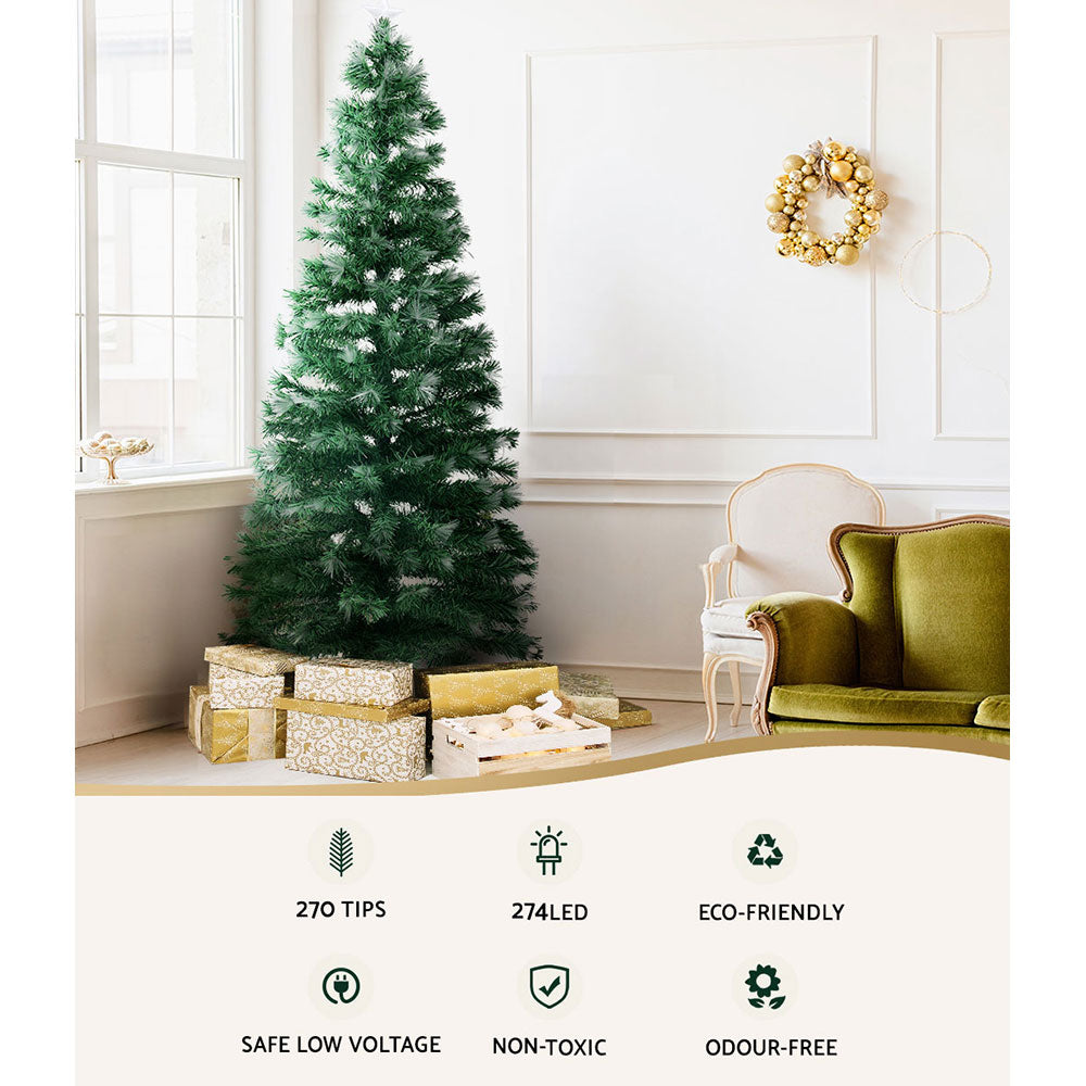 Jingle Jollys 7FT LED Christmas Tree Multi Colour Optic Fibre