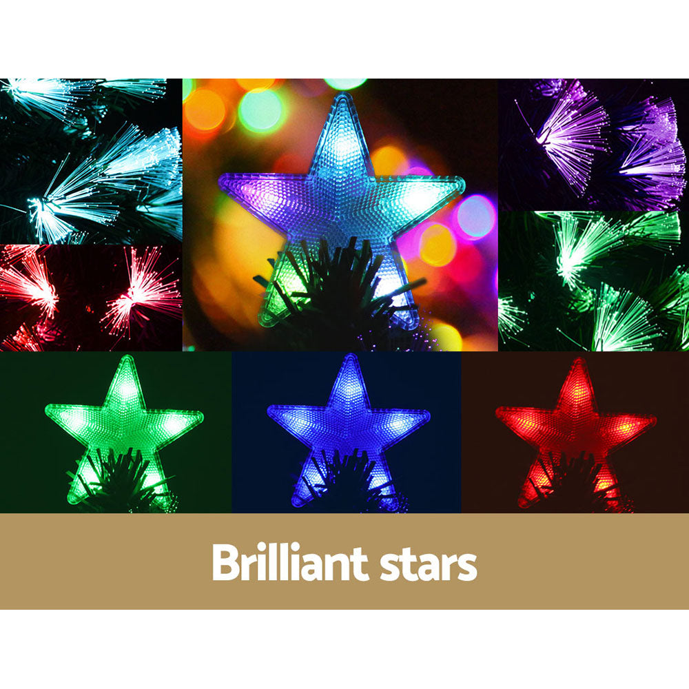 Jingle Jollys 7FT LED Christmas Tree Multi Colour Optic Fibre