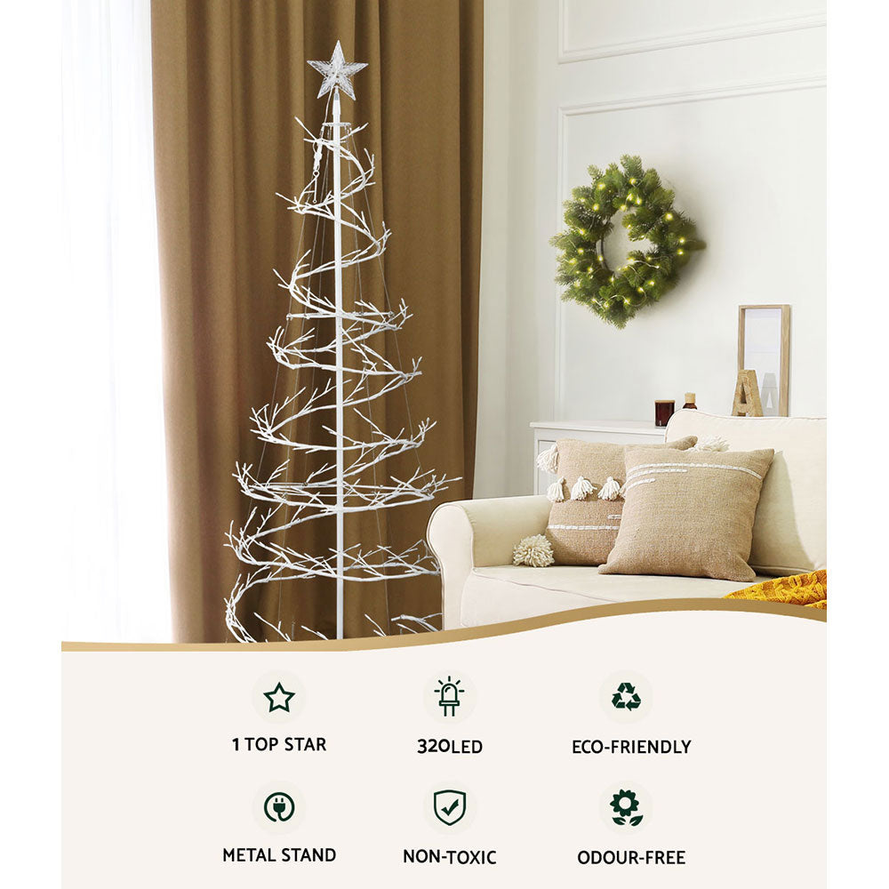 Jingle Jollys 6FT LED Christmas Tree Cold White Lights
