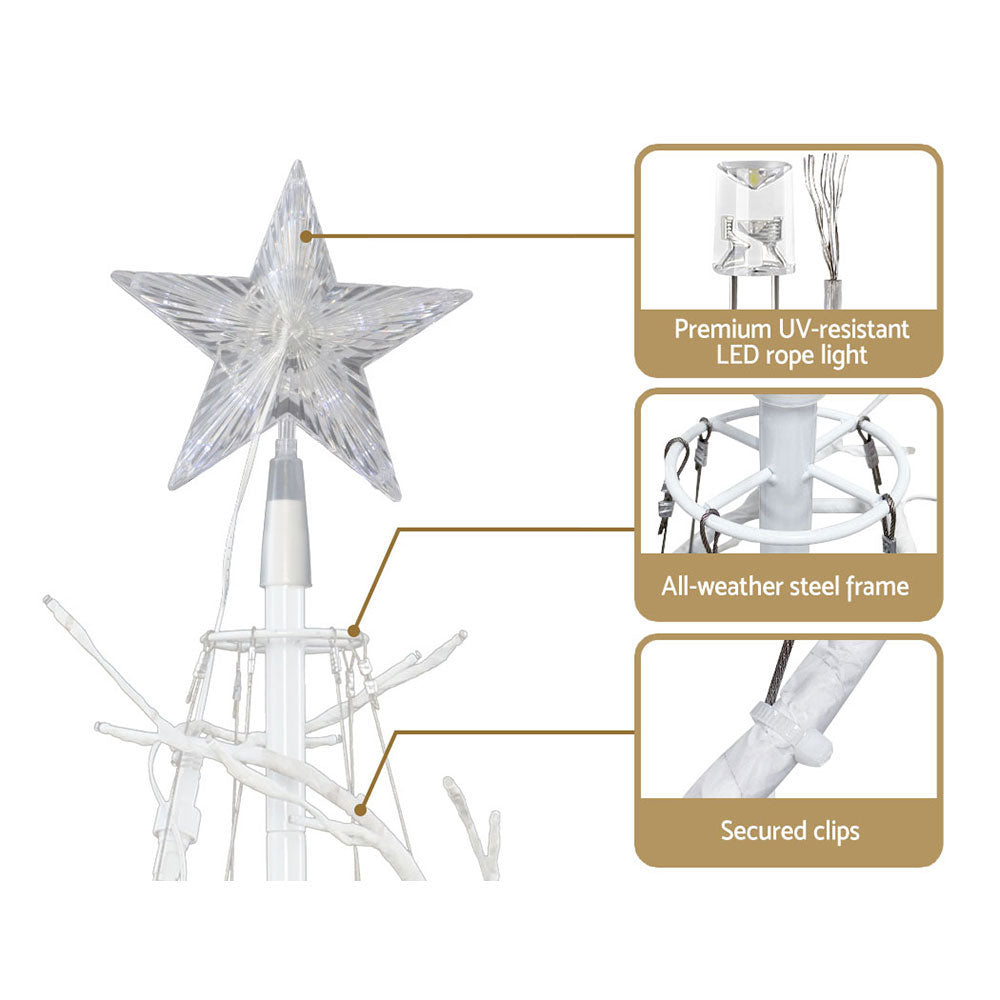 Jingle Jollys 6FT LED Christmas Tree Cold White Lights