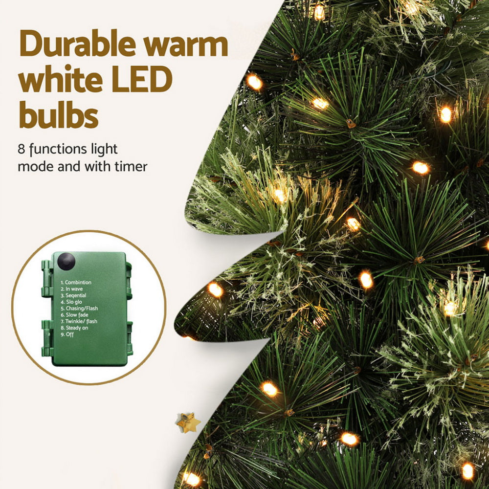 Jingle Jollys 60cm Tabletop Christmas Tree 8 Light Modes Timer