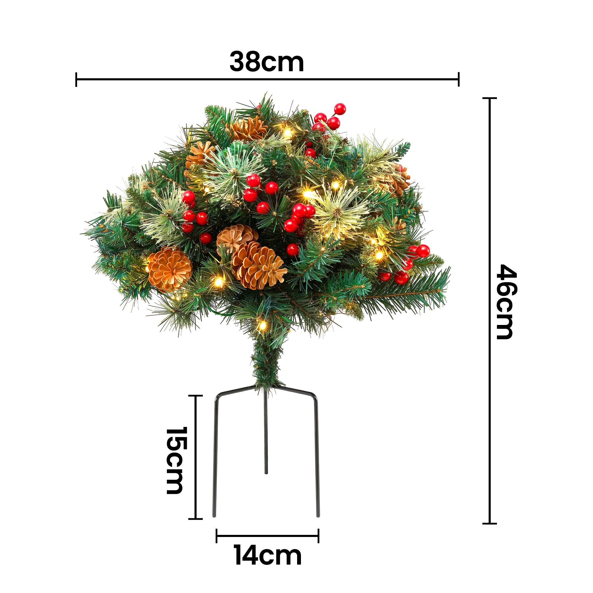 Jingle Jollys 2 Pack 45cm Lighted Artificial Christmas Tree Pathway Xmas Trees
