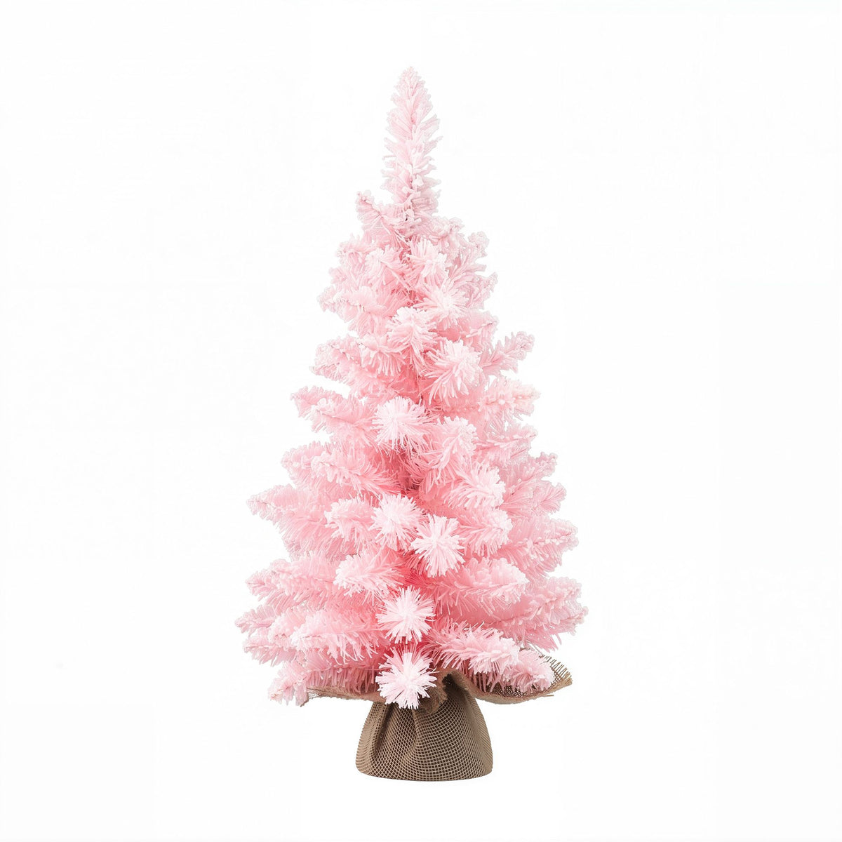 Jingle Jollys 60cm Tabletop Christmas Tree Flocked Pink