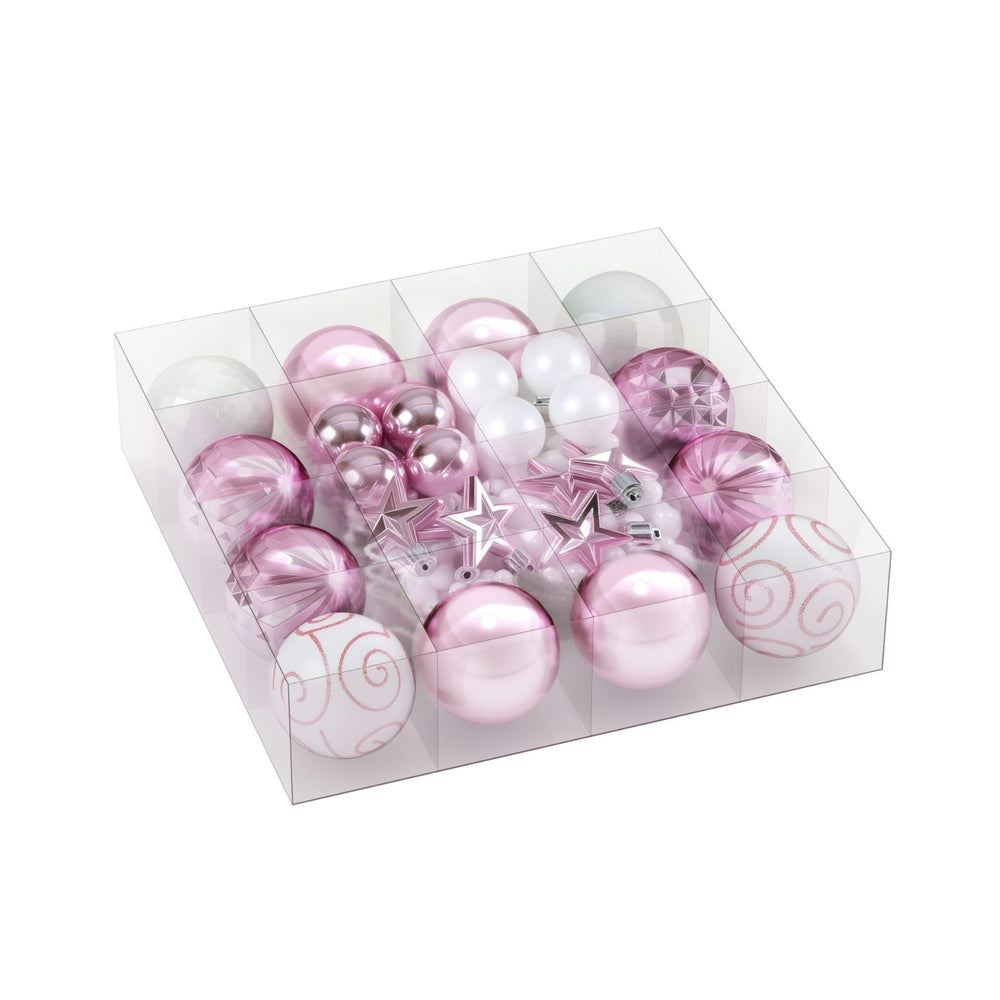 Jingle Jollys 33pcs Christmas Tree Decorations Set Pink