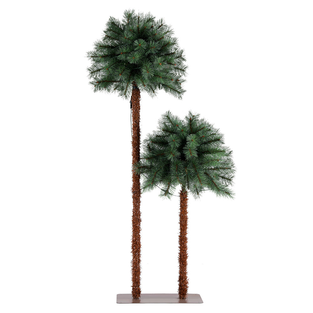 Jingle Jollys 1.5m + 1m LED Christmas Palm Tree Decorations