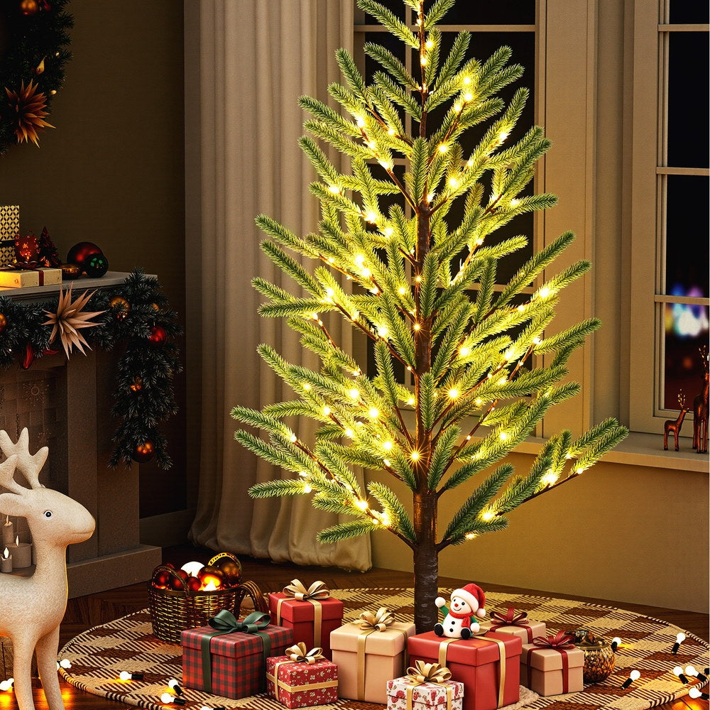 Jingle Jollys 1.8M Pre-lit LED Christmas Tree 8 Modes Green