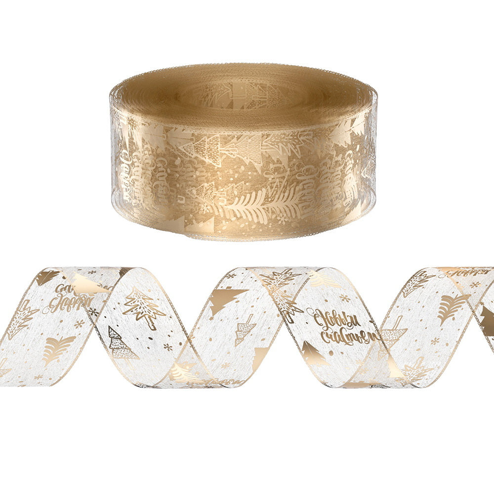 Jingle Jollys 20M Christmas Tree Ribbon Roll Gold