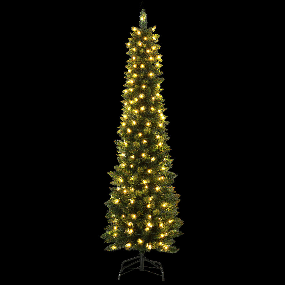 Jingle Jollys 1.8m Pre-Lit Christmas Tree 200 LED Lights Green
