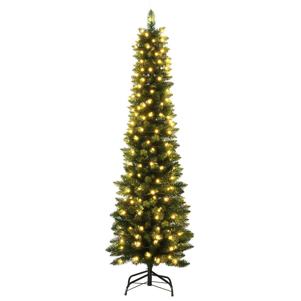 Jingle Jollys 1.8m Pre-Lit Christmas Tree 200 LED Lights Green