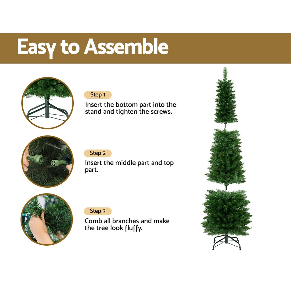 Jingle Jollys 1.8m Pre-Lit Christmas Tree 200 LED Lights Green