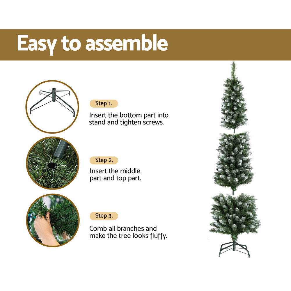 Jingle Jollys 1.8m Snow Flocked Christmas Tree 300 Tips