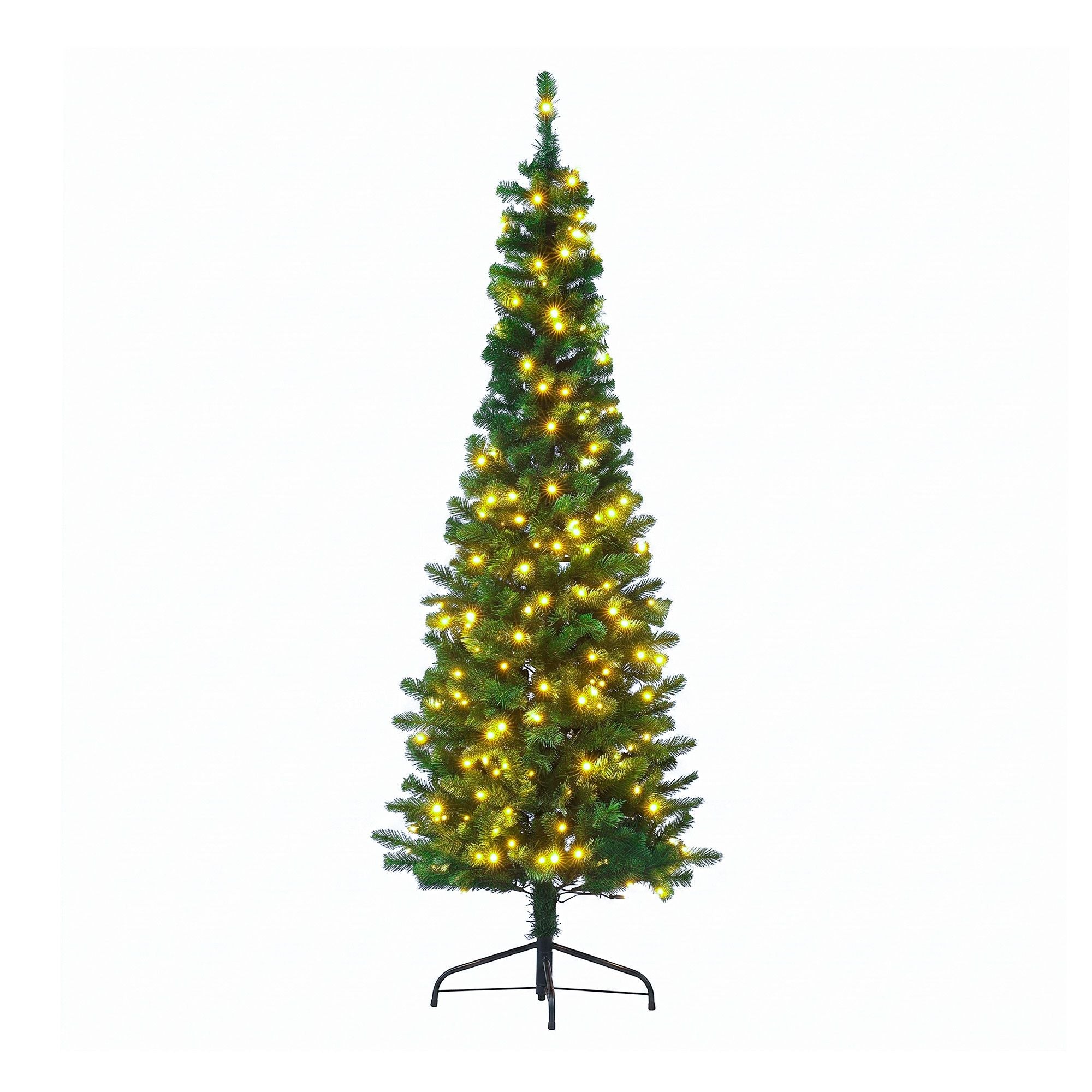 Jingle Jollys 1.8m Pre-Lit Christmas Tree Slim Pencil Xmas Tree Corner Tree
