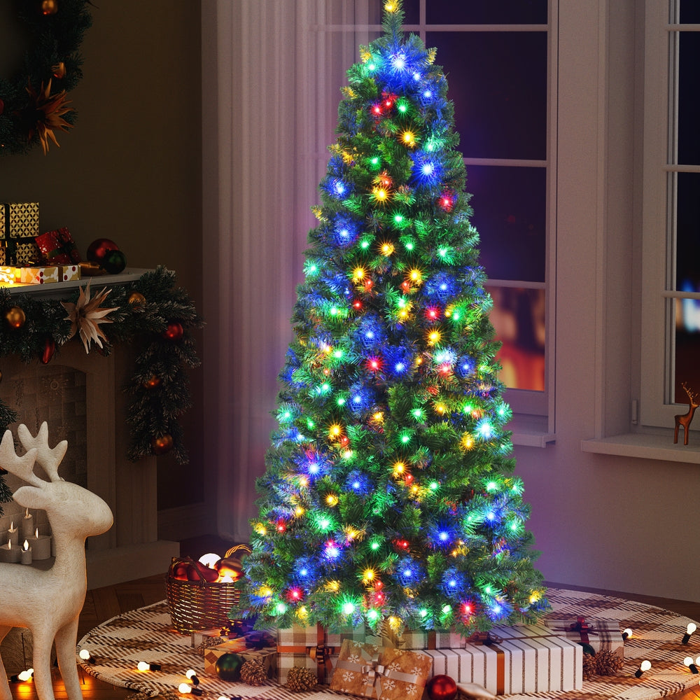 Jingle Jollys 180cm Pre-lit Christmas Tree Multi-Colour LED 8 Mode