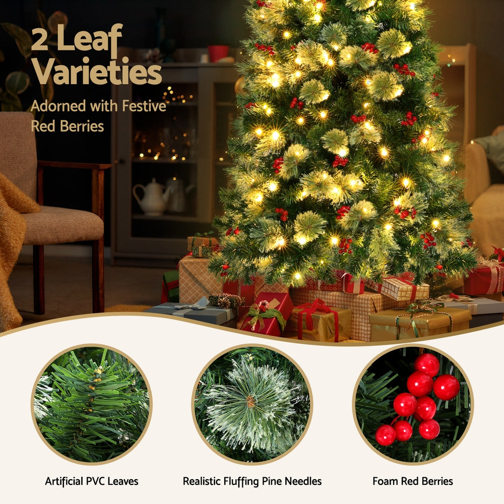 Jingle Jollys 180cm LED Christmas Tree Red Berries