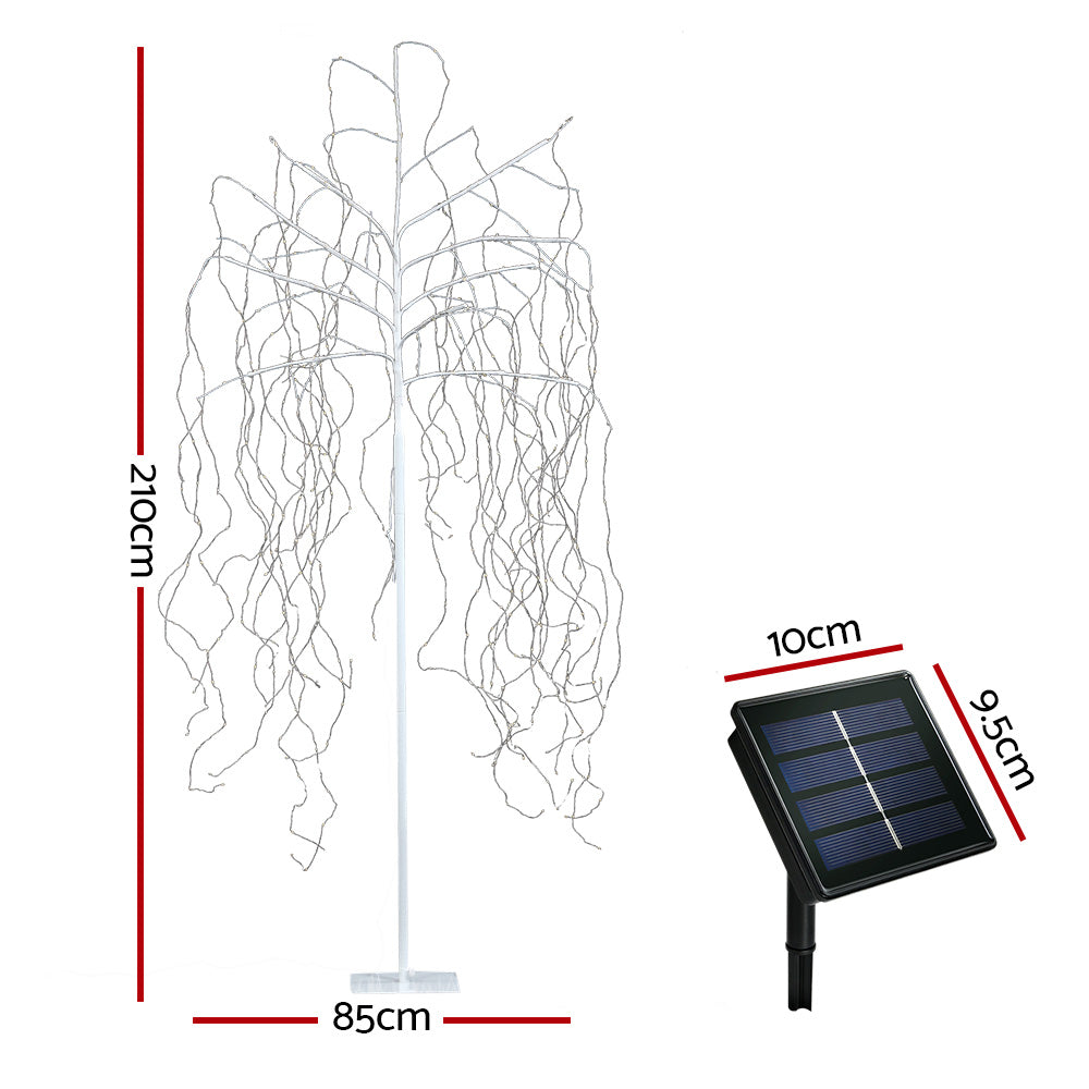 Jingle Jollys 2.1M Solar LED Christmas Tree 600 Lights