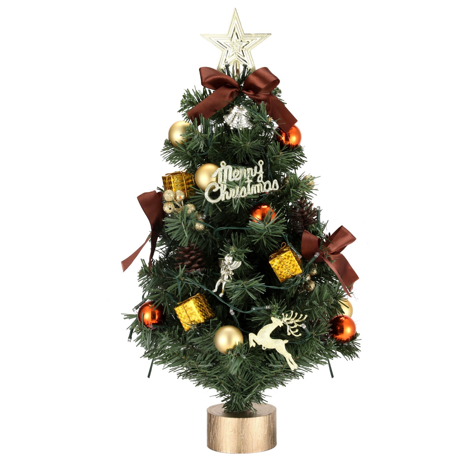 Jingle Jollys 60CM LED Tabletop Christmas Tree with Ornaments