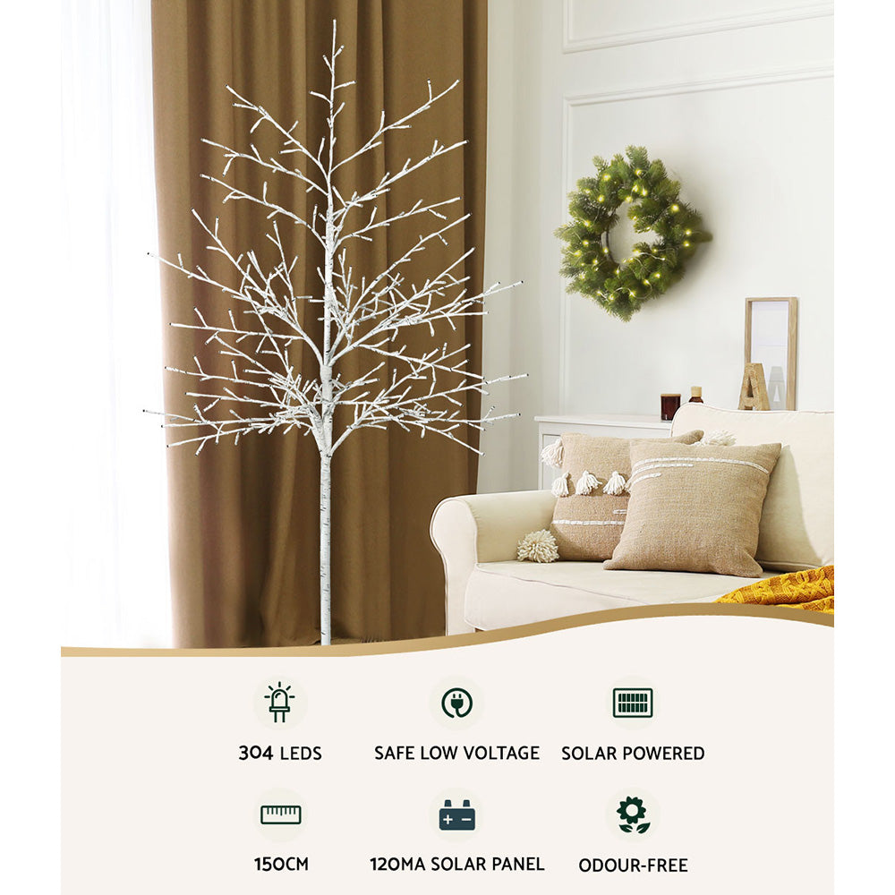 Jingle Jollys 1.5M LED Solar Christmas Tree 304 Lights