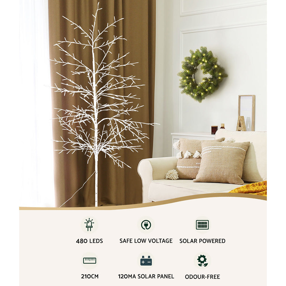 Jingle Jollys 2.1M Solar LED Christmas Tree 480 Lights