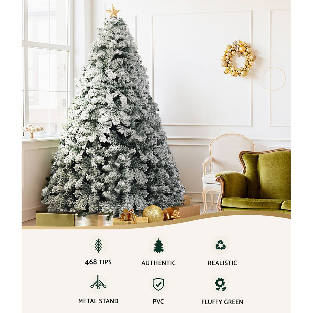 Jingle Jollys 1.8m Snow Flocked Christmas Tree 468 Tips