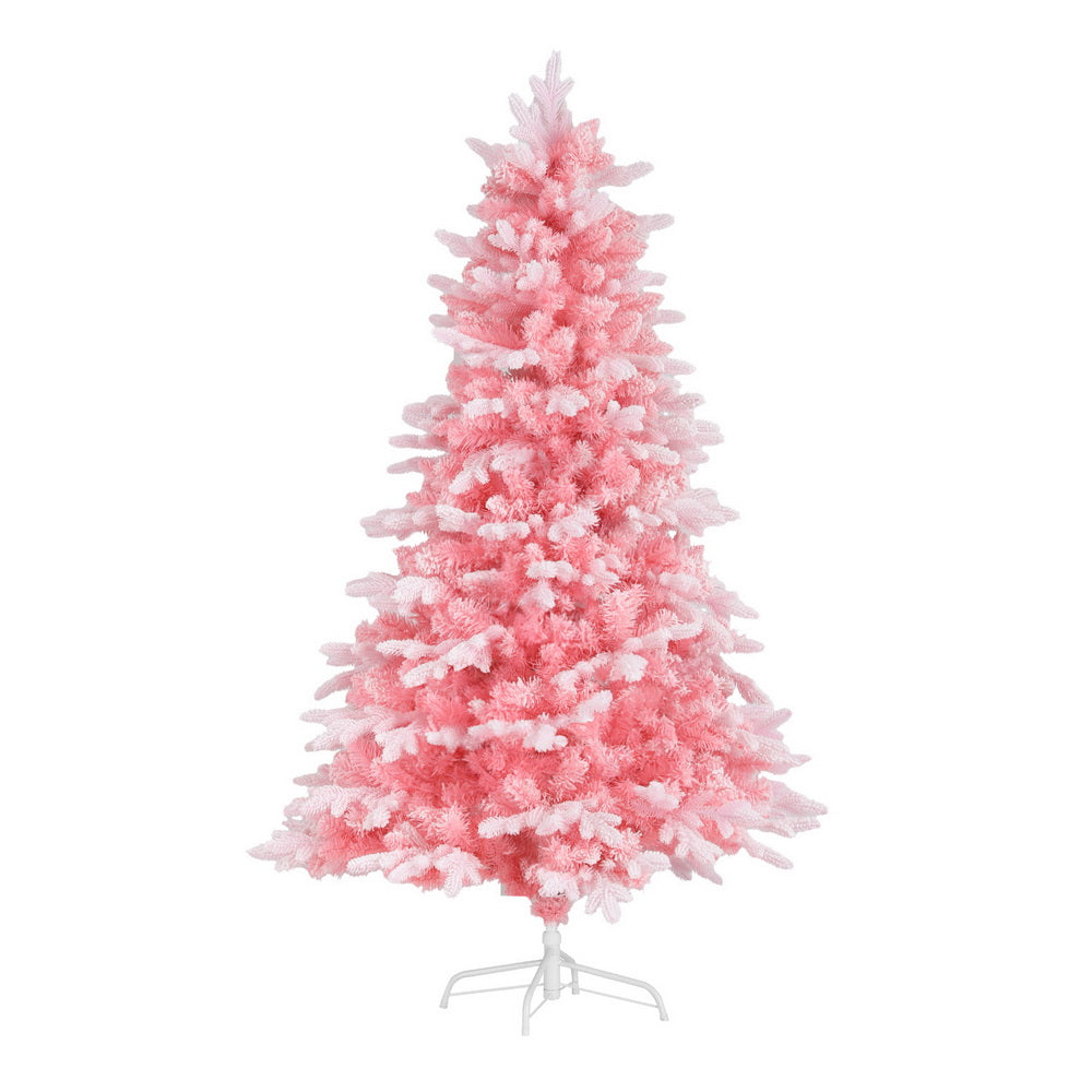 Jingle Jollys 1.8m Pink Christmas Tree Snow Flocked Party Decor