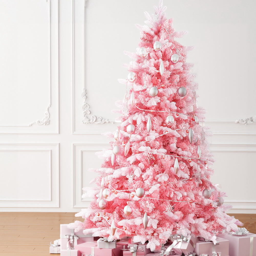 Jingle Jollys 1.8m Pink Christmas Tree Snow Flocked Party Decor