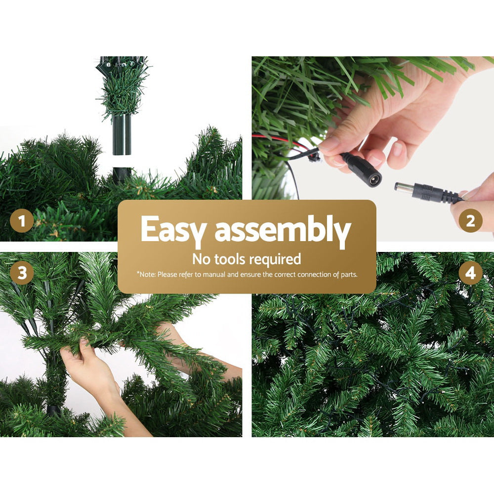 Jingle Jollys 2.1m Pre-lit Christmas Tree 1134 LEDs 8 Light Modes