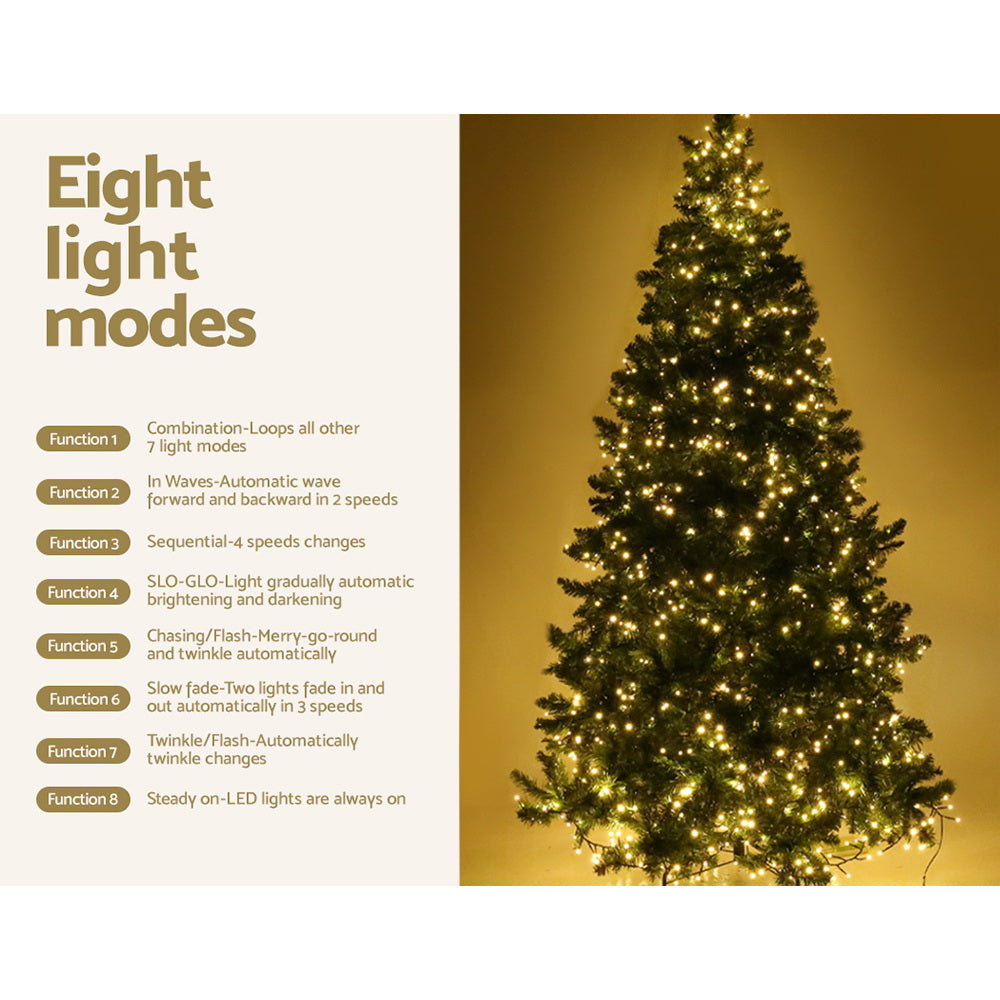 Jingle Jollys 2.1m Pre-lit Christmas Tree 1134 LEDs 8 Light Modes