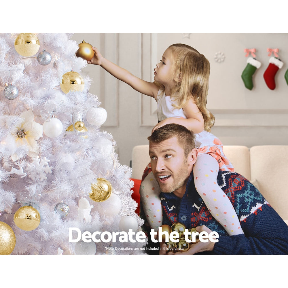 Jingle Jollys 2.1m Christmas Tree 1000 White Tips Decorations