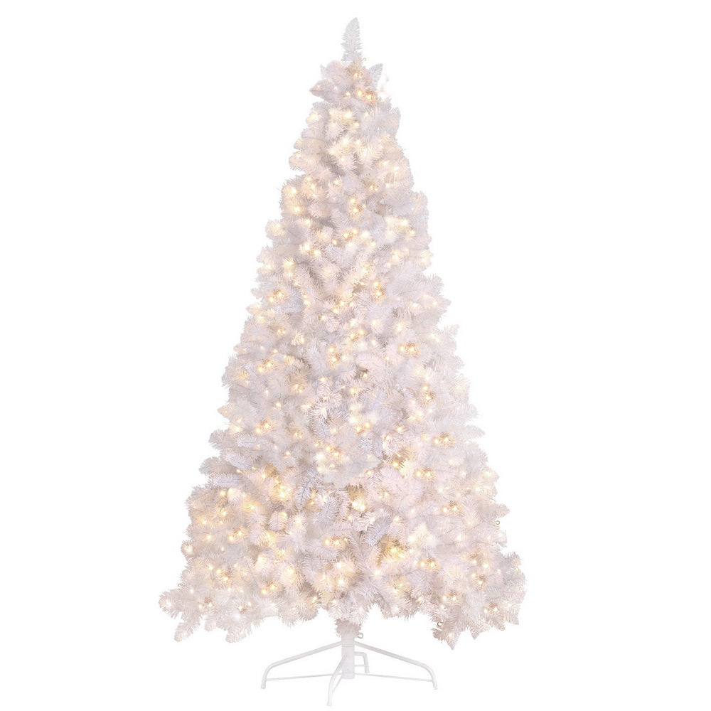 Jingle Jollys 2.1m Christmas Tree with 500 LED Lights White