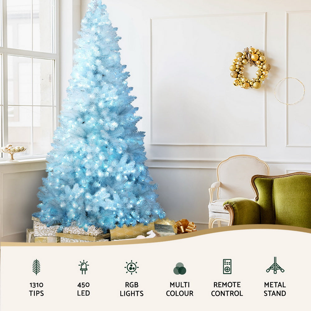 Jingle Jollys 2.1m Christmas Tree RGB LED Remote White