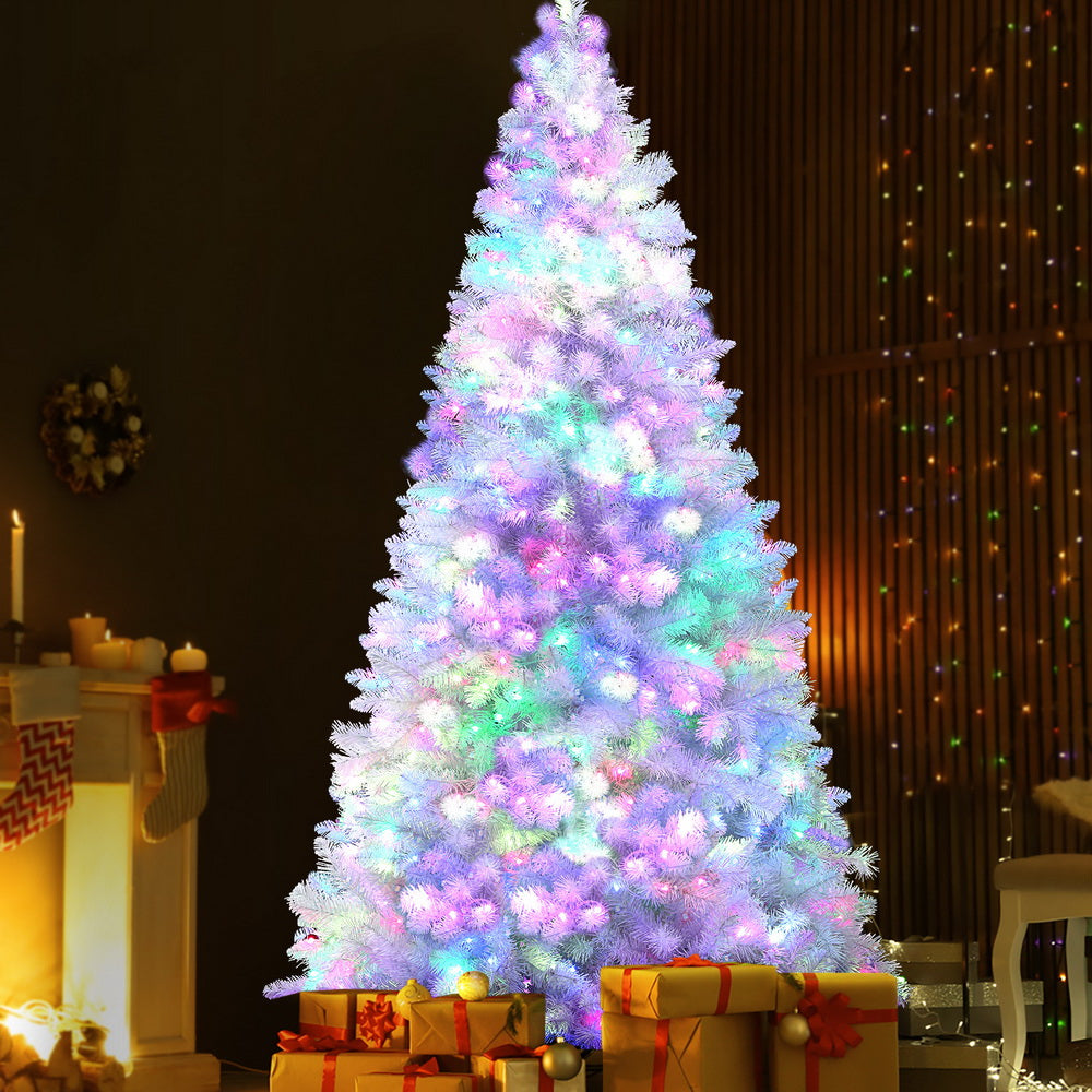 Jingle Jollys 2.1m Christmas Tree RGB LED Remote White